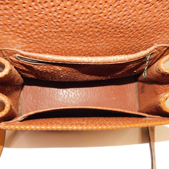 Vintage Tooled Leather Handbag Floral Shoulder Bag Western Purse - Picture 12 of 16